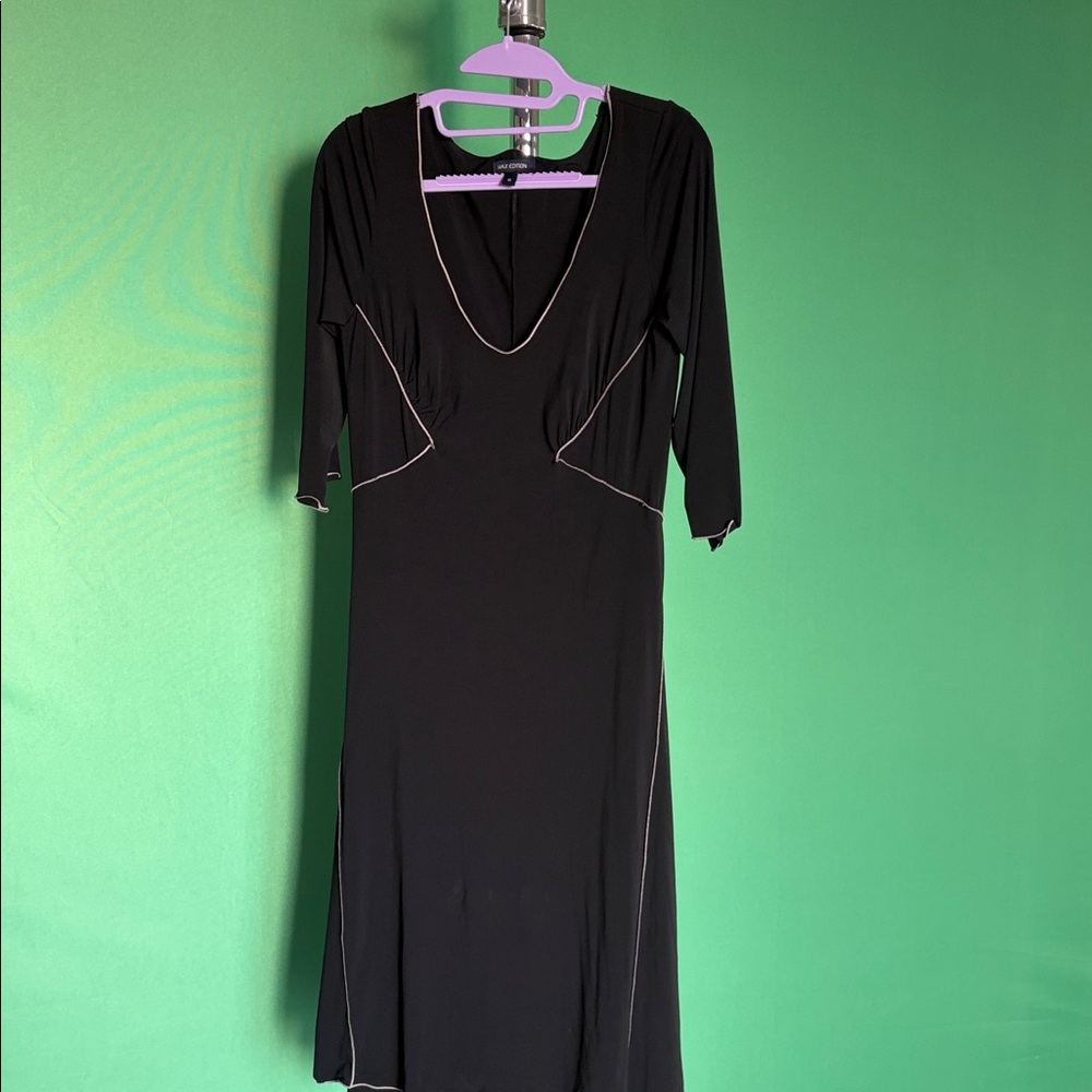 Max Edition Black Dress with White Accents